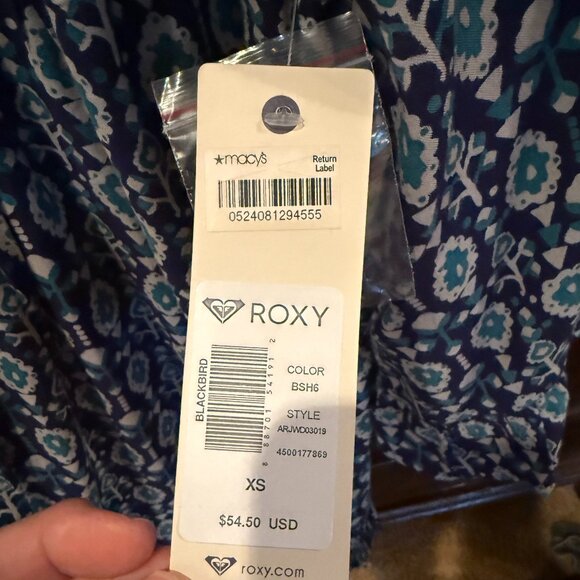 Roxy Blackbird Dress Flare Sleeve 3/4 Tie - Picture 4 of 5